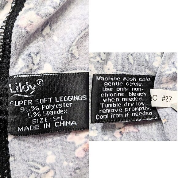 Matching Set LILDY Tunic & Leggings Burgundy Floral Super Soft Size S-M - Picture 5 of 6